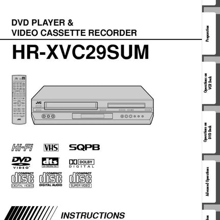 JVC HR-XVC29SUM VCR DVD Owners Instruction Manual