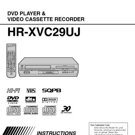 JVC HR-XVC29UJ VCR DVD Owners Instruction Manual