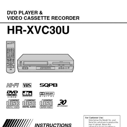 JVC HR-XVC30US VCR DVD Owners Instruction Manual