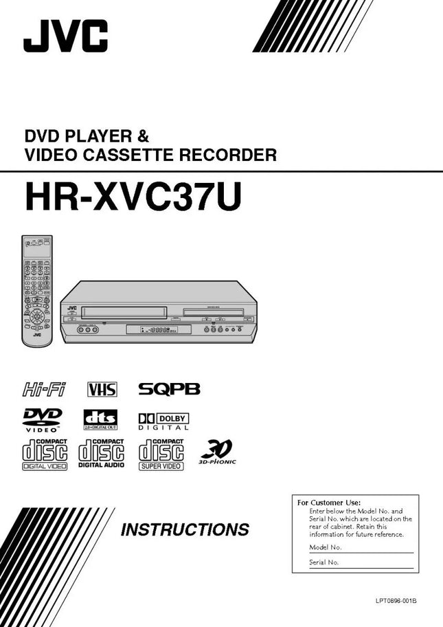 JVC HR-XVC37U VCR DVD Owners Instruction Manual