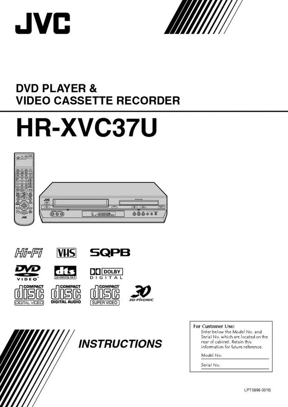 JVC HR-XVC37U VCR DVD Owners Instruction Manual