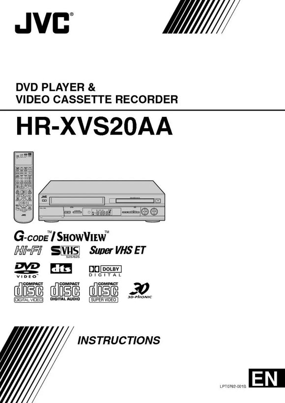 JVC HR-XVS20AA VCR DVD Owners Instruction Manual