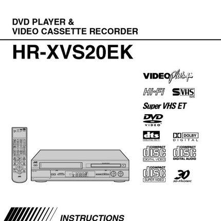JVC HR-XVS20EK VCR DVD Owners Instruction Manual