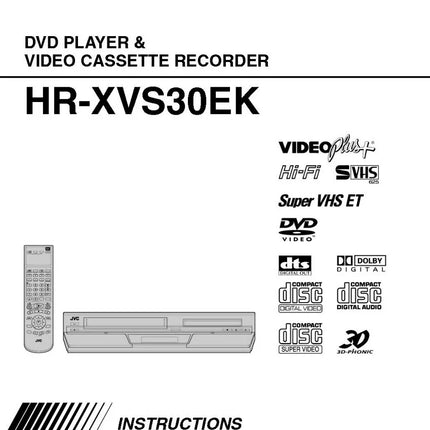 JVC HR-XVS30EK VCR DVD Owners Instruction Manual