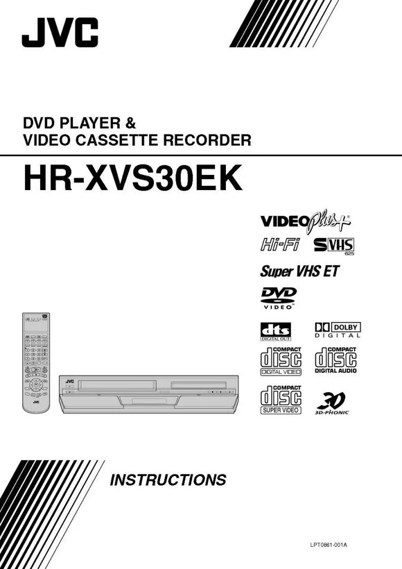 JVC HR-XVS30EK VCR DVD Owners Instruction Manual