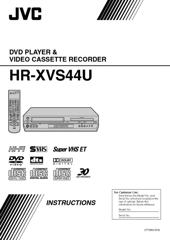 JVC HR-XVS44U VCR DVD Owners Instruction Manual