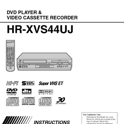 JVC HR-XVS44UJ VCR DVD Owners Instruction Manual