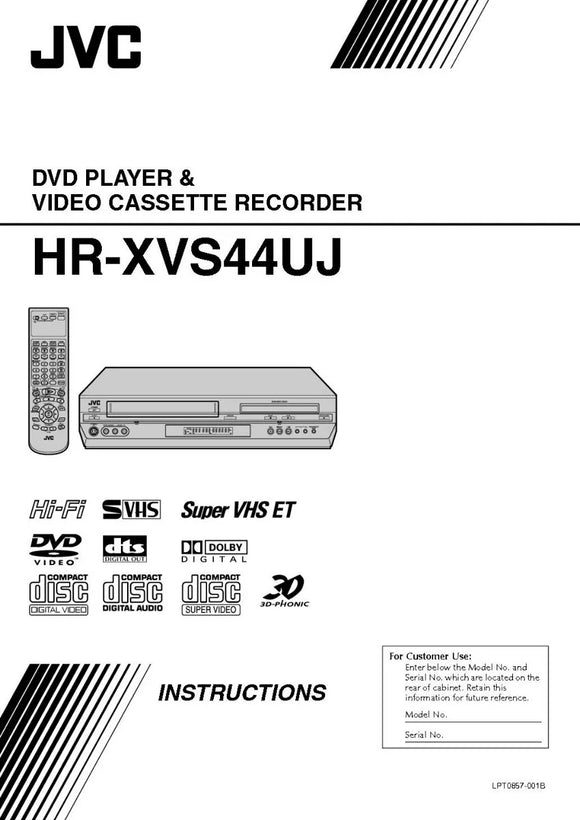 JVC HR-XVS44UJ VCR DVD Owners Instruction Manual