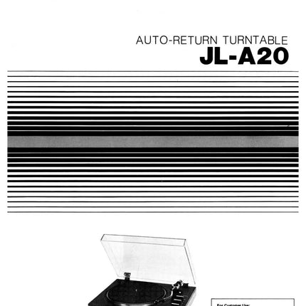 JVC JL-A20 Turntable Owners Instruction Manual
