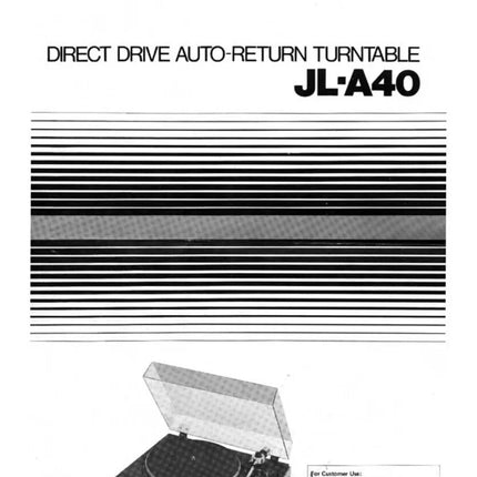 JVC JL-A40 Turntable Owners Instruction Manual