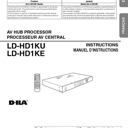 JVC LD HD1KU LD HD1KE Processor Owners Instruction Manual
