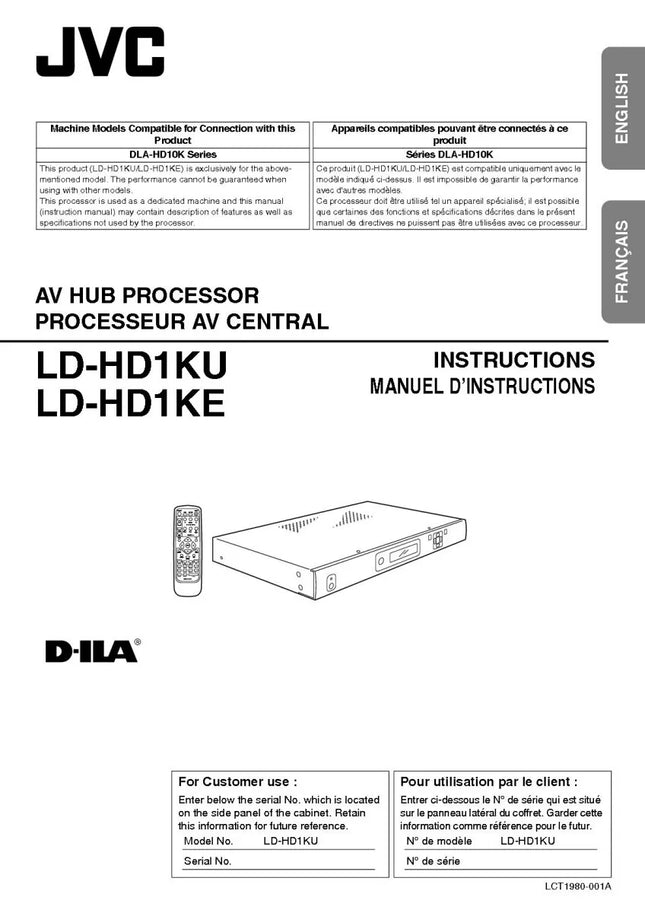 JVC LD HD1KU LD HD1KE Processor Owners Instruction Manual