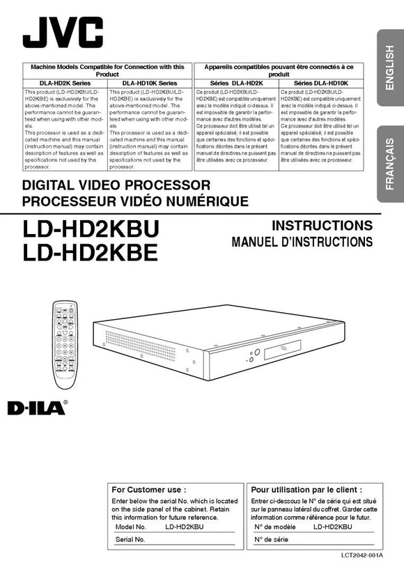 JVC LD HD2KBU LD HD2KBE Processor Owners Instruction Manual