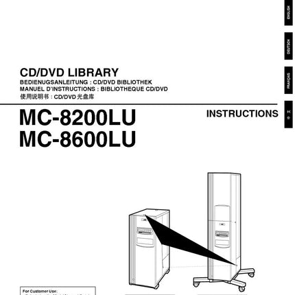 JVC MC 8200LU MC 8600LU CD DVD Library Owners Instruction Manual
