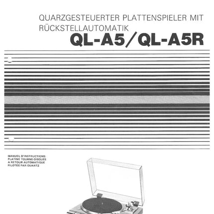JVC QL-45 QL-A5R Turntable Owners Instruction Manual