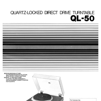 JVC QL-50 Turntable Owners Instruction Manual