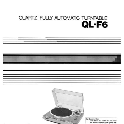 JVC QL-F6 Turntable Owners Instruction Manual