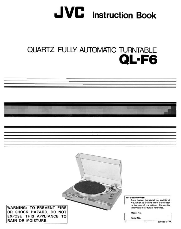 JVC QL-F6 Turntable Owners Instruction Manual