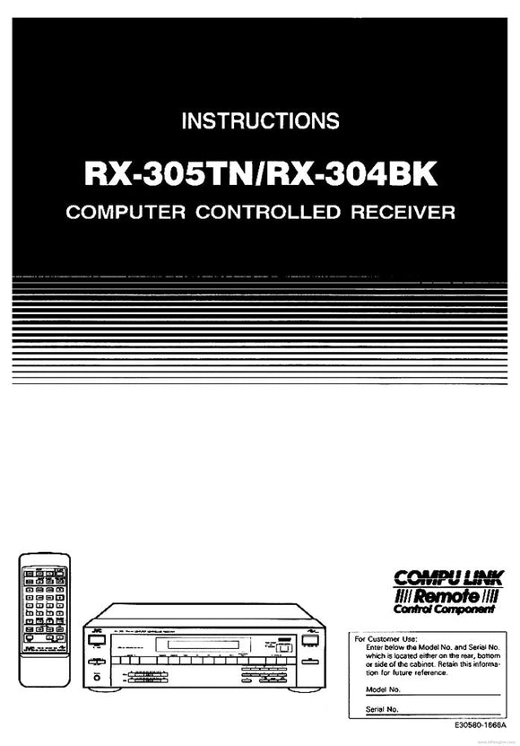 JVC RX-305 RECEIVER Owners Instruction Manual