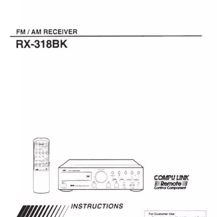 JVC RX-318BK Receiver Owners Instruction Manual