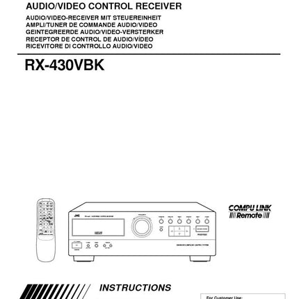 JVC RX-430VBK Receiver Owners Instruction Manual
