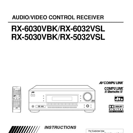 JVC RX-5030VBK RX-5032VSL RX-6030VBK RX-6032VSL Receiver Owners Manual
