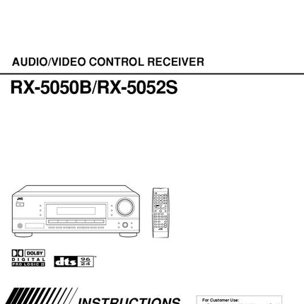 JVC RX-5050B RX-5052S Receiver Owners Instruction Manual