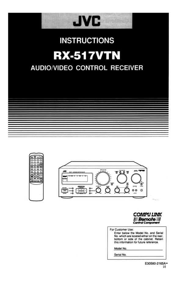 JVC RX-517VTN Receiver Owners Instruction Manual