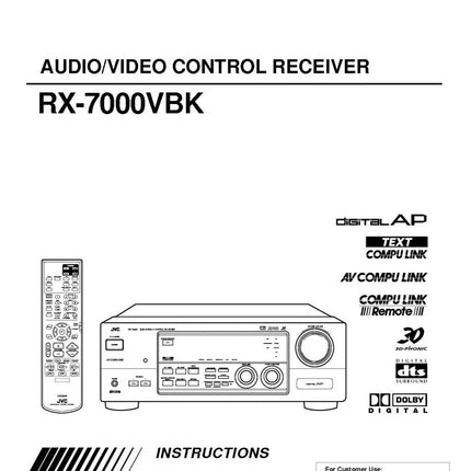JVC RX-7000VBK Receiver Owners Instruction Manual
