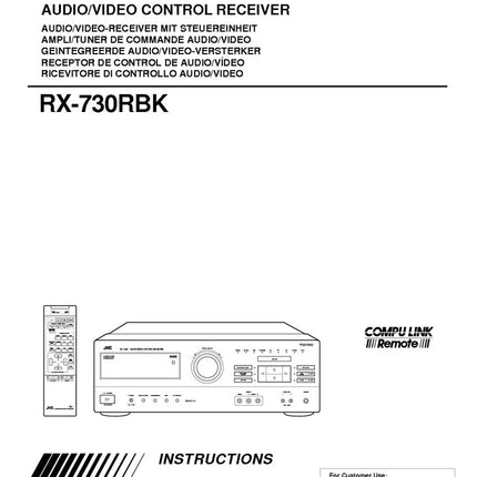 JVC RX-730RBK Receiver Owners Instruction Manual