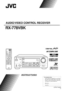 JVC RX-778VBK Receiver Owners Instruction Manual