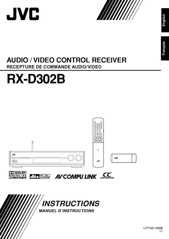 JVC RX-D302BC Receiver Owners Instruction Manual