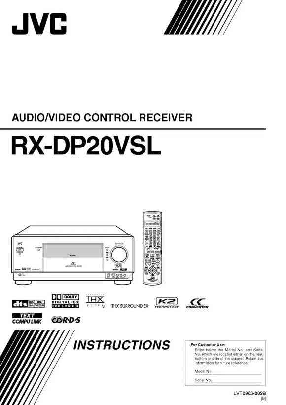 JVC RX-DP20VSL Receiver Owners Instruction Manual