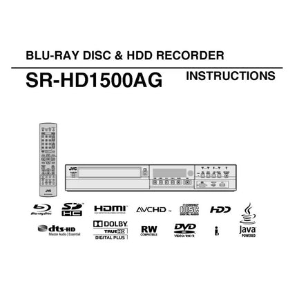 JVC SR-HD1500AG Blu-ray Player Owners Manual