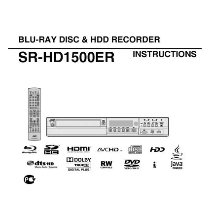 JVC SR-HD1500ER Blu-ray Player Owners Instruction Manual