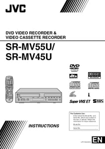 JVC SR-MV45U SR-MV55U VCR DVD Owners Instruction Manual