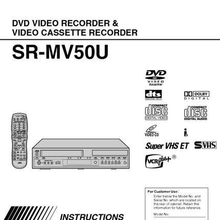 JVC SR-MV50US VCR DVD Owners Instruction Manual