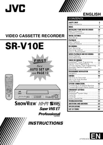 JVC SR-V10E DVD and VCR Owners Instruction Manual