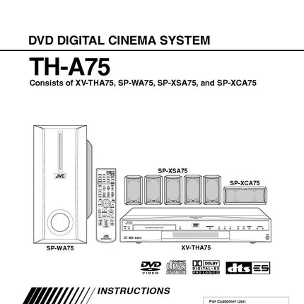 JVC TH-A75 XV-TA75 Home Theater System Owners Instruction Manual