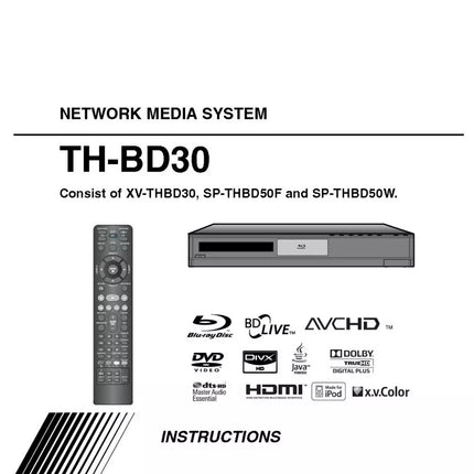 JVC TH-BD30 XV-THBD30 Home Theater System Owners Instruction Manual