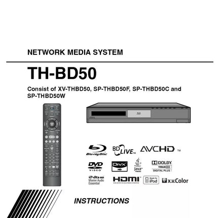 JVC TH-BD50 XV-THBD50 Home Theater System Owners Instruction Manual
