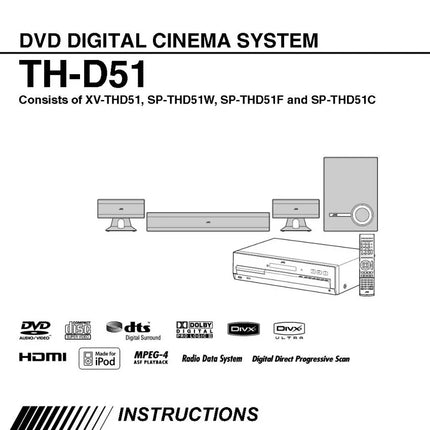 JVC TH-D51 XV-THD51 Home Theater System Owners Instruction Manual
