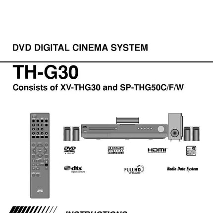 JVC TH-G30 XV-THG30 Home Theater System Owners Instruction Manual
