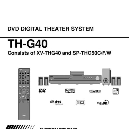 JVC TH-G40 XV-THG40 Home Theater System Owners Instruction Manual