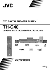 JVC TH-G40 XV-THG40 Home Theater System Owners Instruction Manual