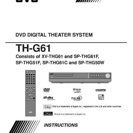 JVC TH-G61 XV-THG61 Home Theater System Owners Instruction Manual