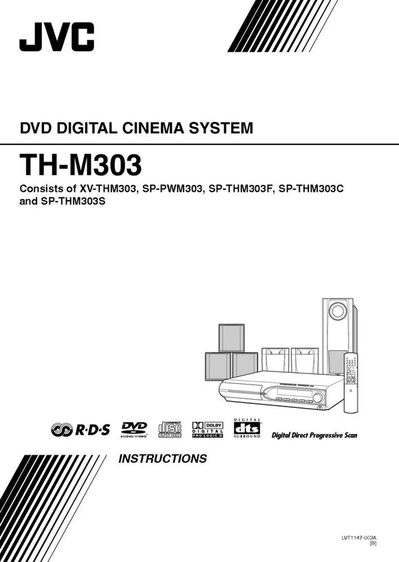 JVC TH-M303B XV-THM303B Home Theater System Owners Instruction Manual