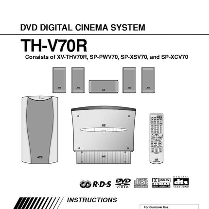 JVC TH-V70R XV-THV70R Home Theater System Owners Instruction Manual