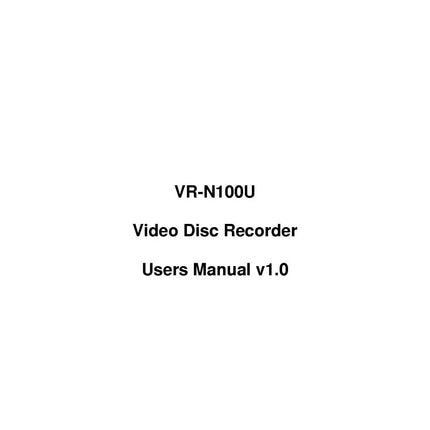 JVC VR N100U Video Disc Recorder Owners Instruction Manual