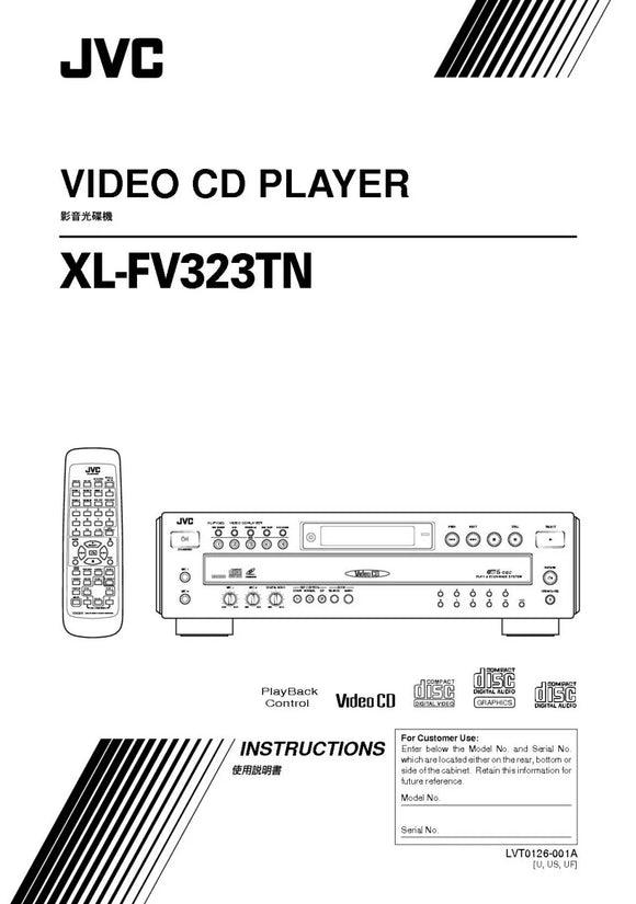 JVC XL-FV323TN Video CD Player Owners Instruction Manual